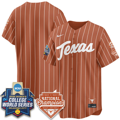 Texas Longhorns Softball 2026 World Series (WCWS) Vapor Premier Limited Jersey - B2B Champs - All Stitched