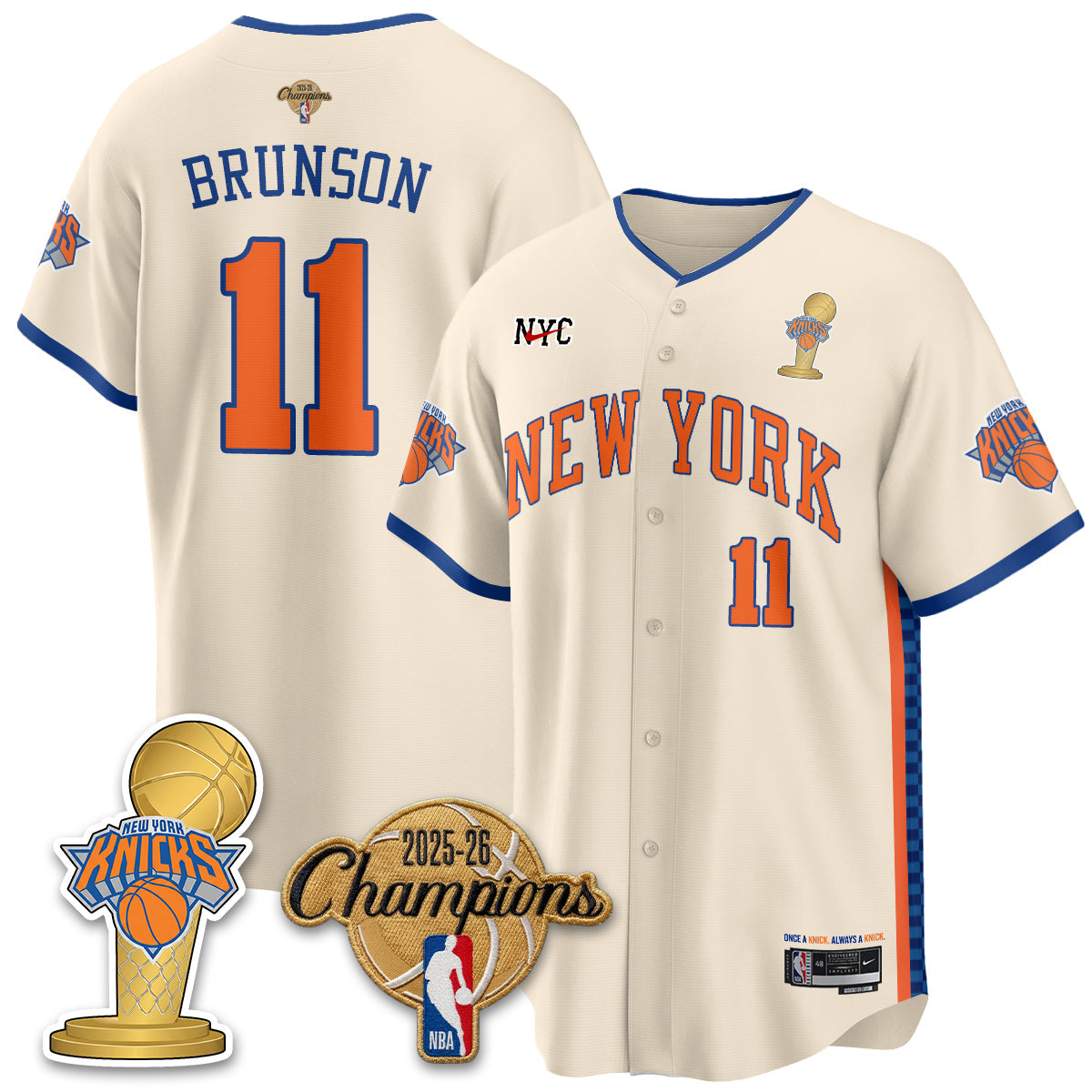 NYK 2026 NBA Champions Vapor Jersey - Stitched1-NQD