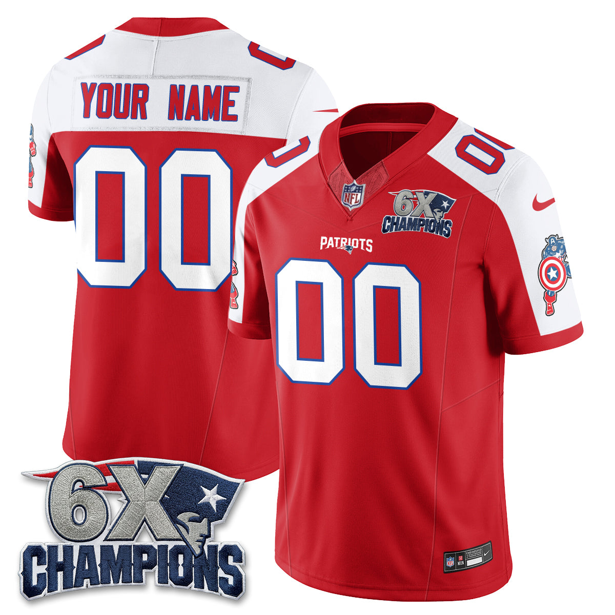 New England Patriots x Vibranium Shield Edition Vapor Custom Jersey V2 - Stitched