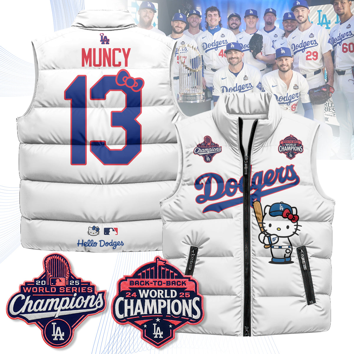 Los Angeles Dodgers Meow KT Edition Unisex Puffer Vest - Printed-NQD