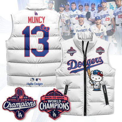 Los Angeles Dodgers Meow KT Edition Unisex Puffer Vest - Printed-NQD