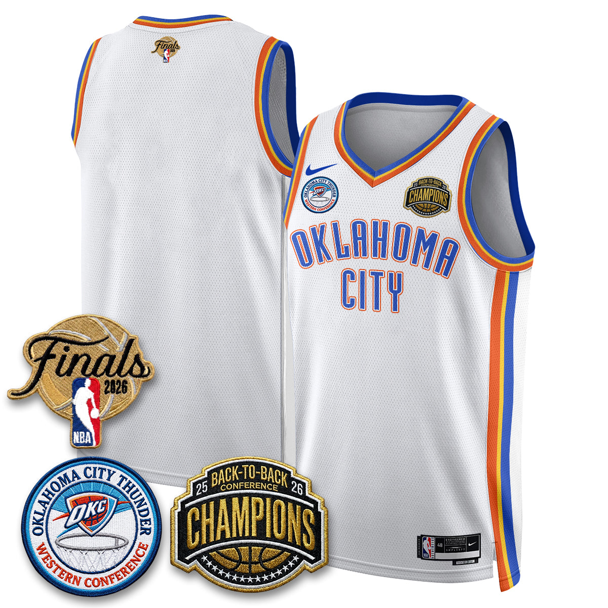 OKC 2026 NBA Western Conference Champions Vapor Jersey - Stitched-NQD
