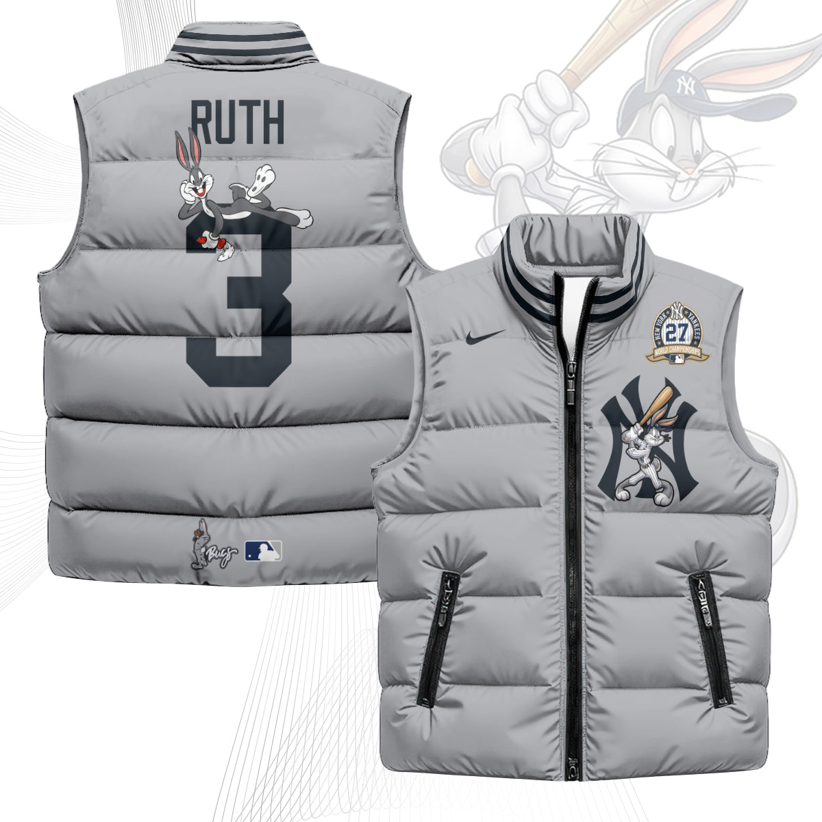New York Yankees Edition Unisex Puffer Vest - Printed-NQD