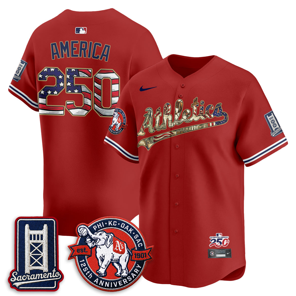 OAK  2026 Independence Day USA Vapor Jersey - Stitched-NQD