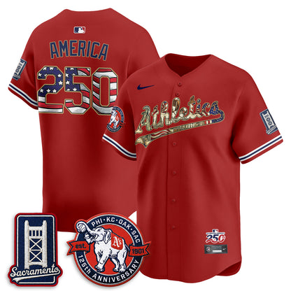 OAK  2026 Independence Day USA Vapor Jersey - Stitched-NQD