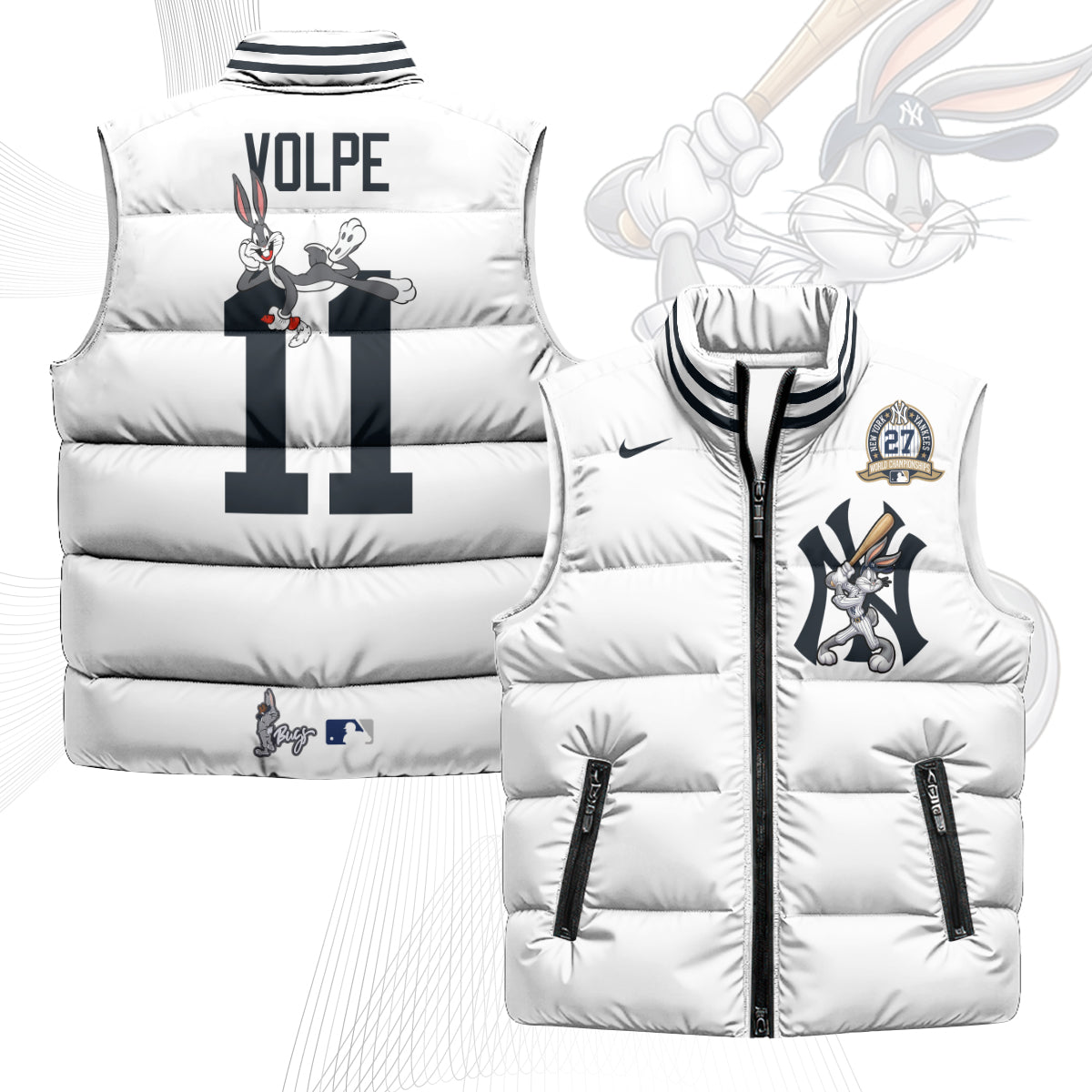 New York Yankees Edition Unisex Puffer Vest - Printed-NQD