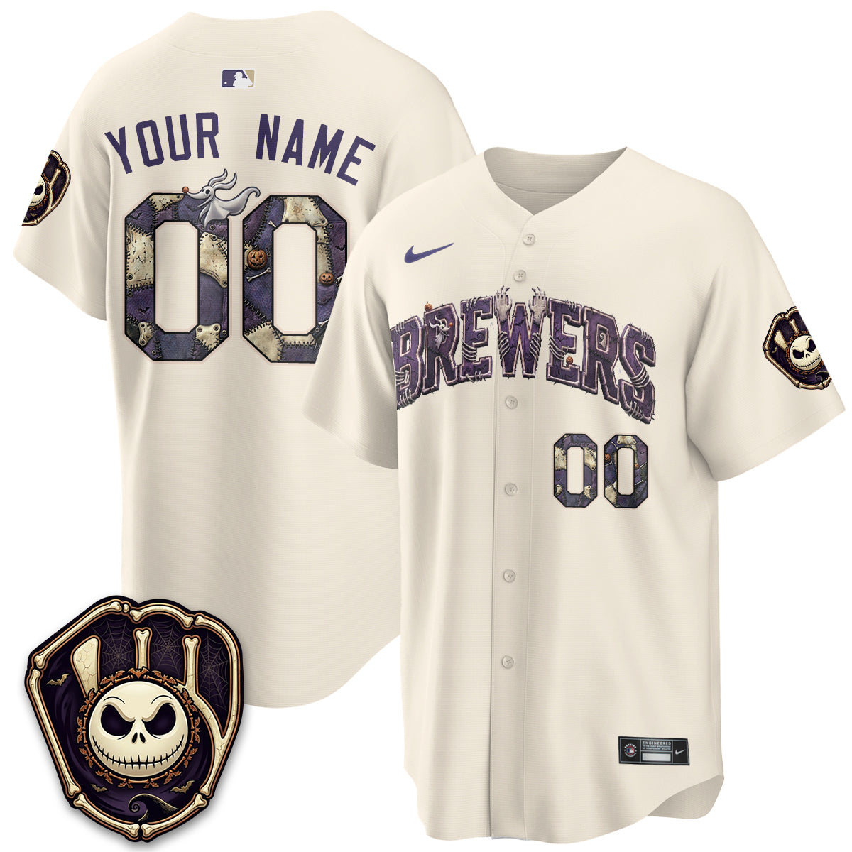 Milwaukee Brewers Nightmare Edition Vapor Custom Jersey - Printed-NQD