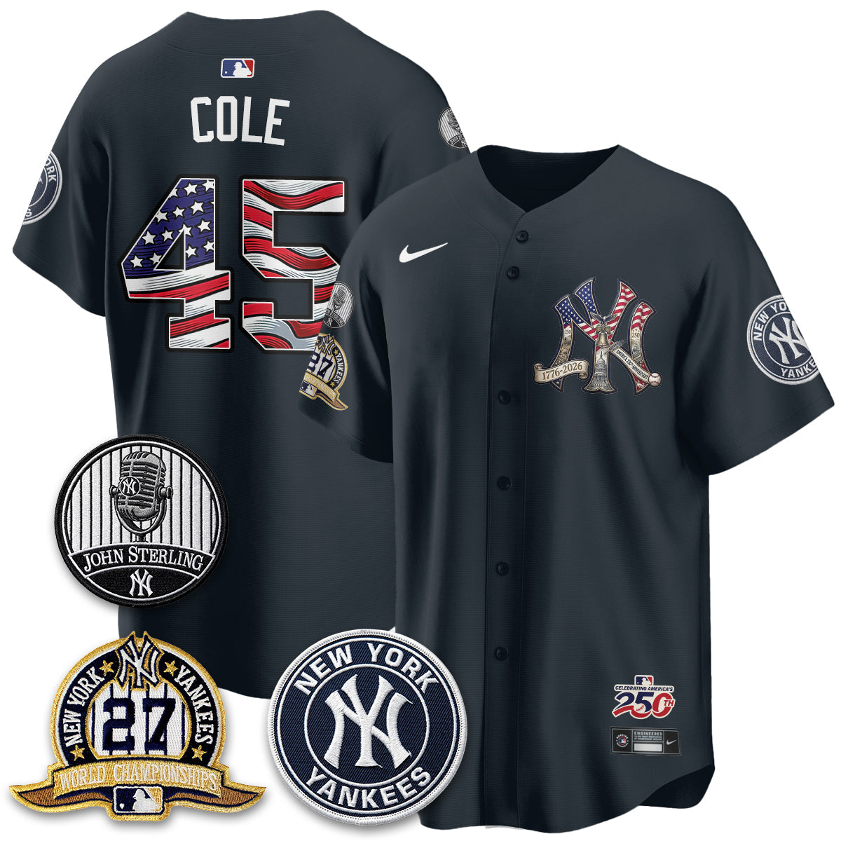 NYY Independence Day USA Vapor Limited Jersey - Stitched-NQD