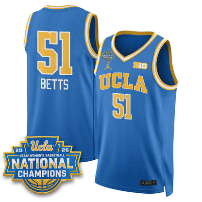 UCLA Women's Basketball National Champion 2026 Gear Limited Jersey -  Stitched-NQD
