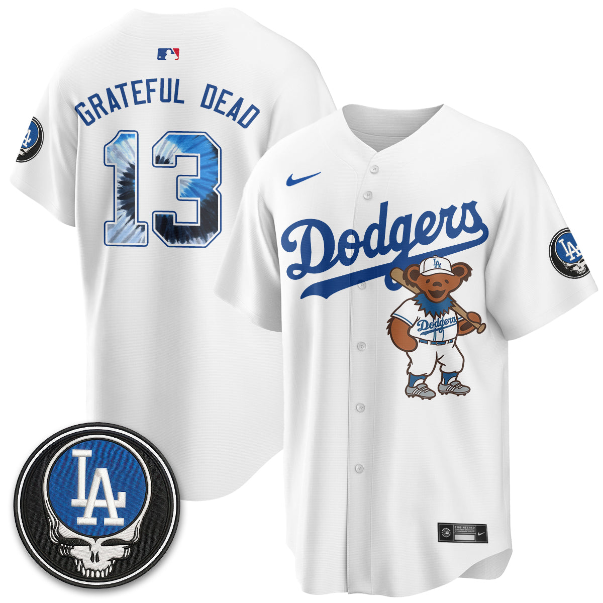 Los Angeles Dodgers x Grateful Dead Edition Vapor Jersey - Stitched