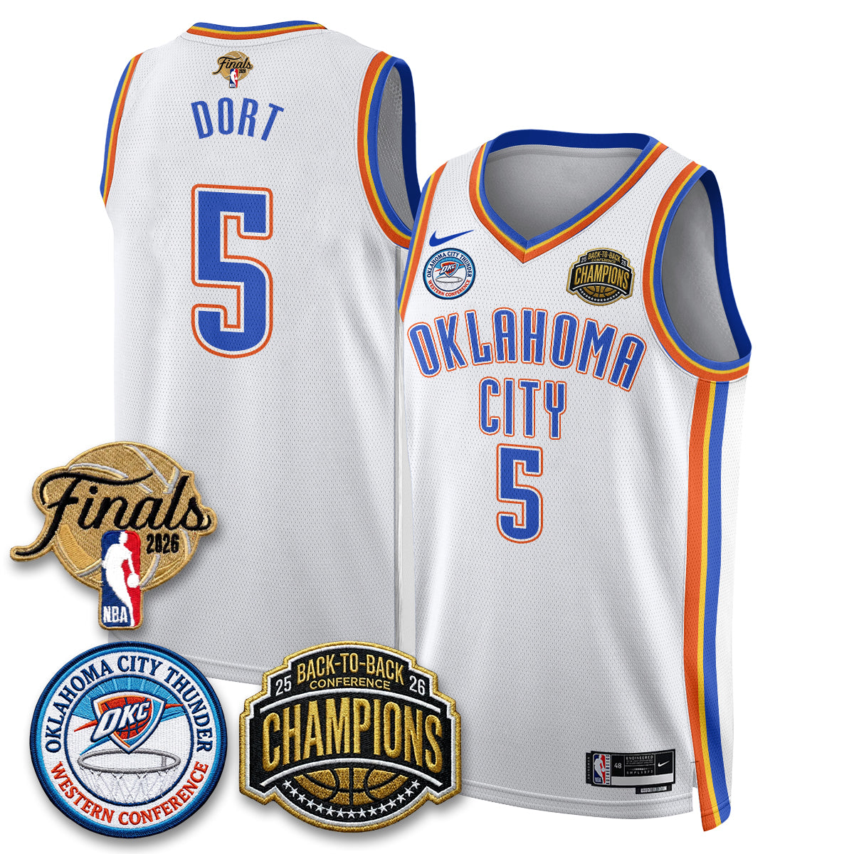 OKC 2026 NBA Western Conference Champions Vapor Jersey - Stitched-NQD