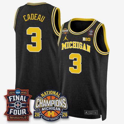 MICH Basketball National Champions Big Text Limited Vapor Jersey - Stitched-NQD