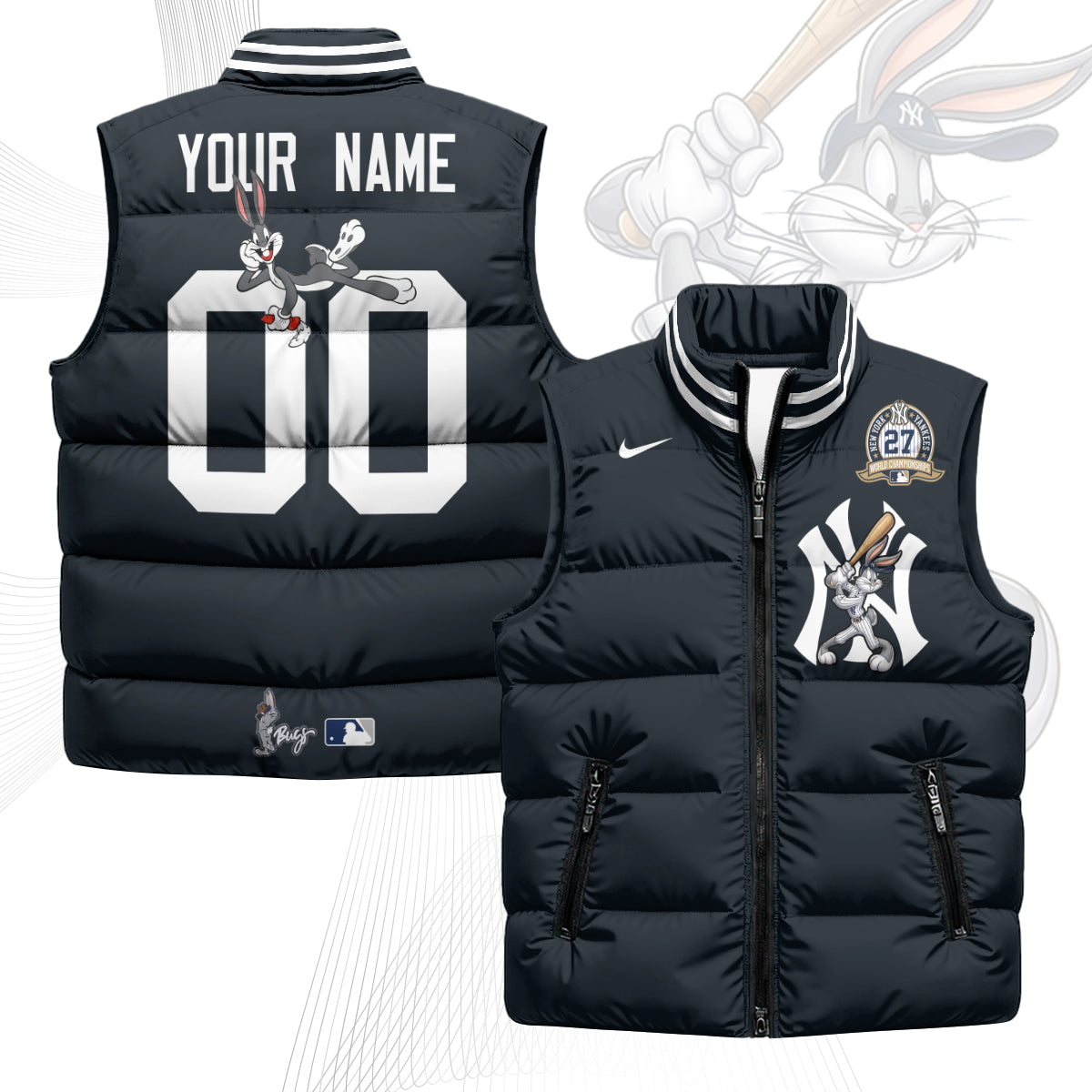 New York Yankees Edition Unisex Custom Puffer Vest - Printed-NQD