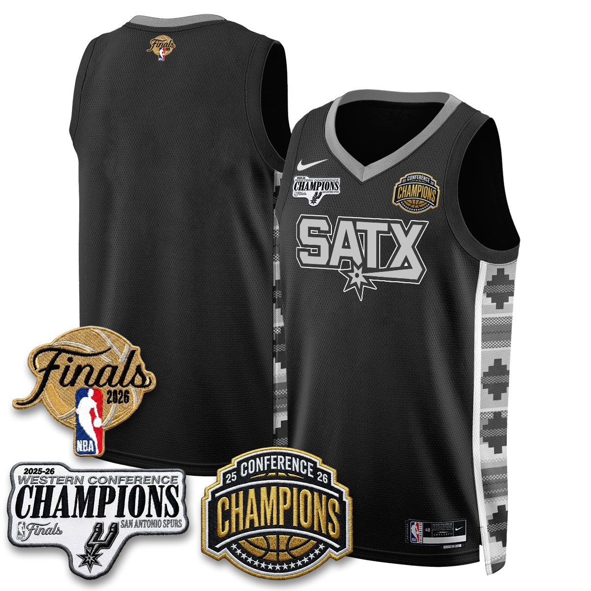 SAS 2026 NBA Western Conference Champions Vapor Jersey - Stitched-NQD
