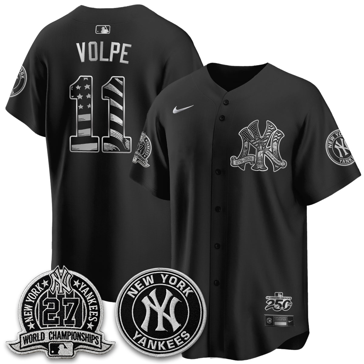 NYY Fourth of July USA Vapor Limited Jersey - Stitched-NQD