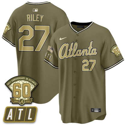 ATL New Era Olive 2026 Armed Forces Day Vapor Limited Jersey - Stitched-NQD