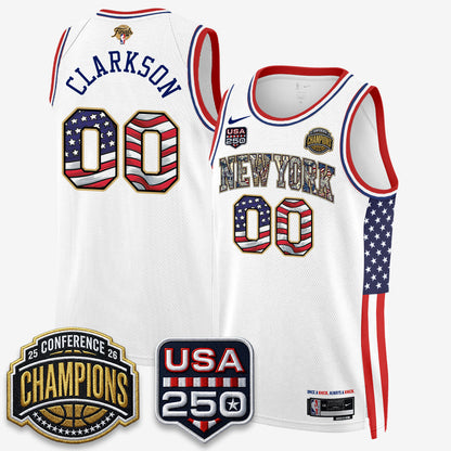 NYK 2026 NBA Eastern Conference Champions x Fourth of July Vapor Jersey - Stitched-NQD