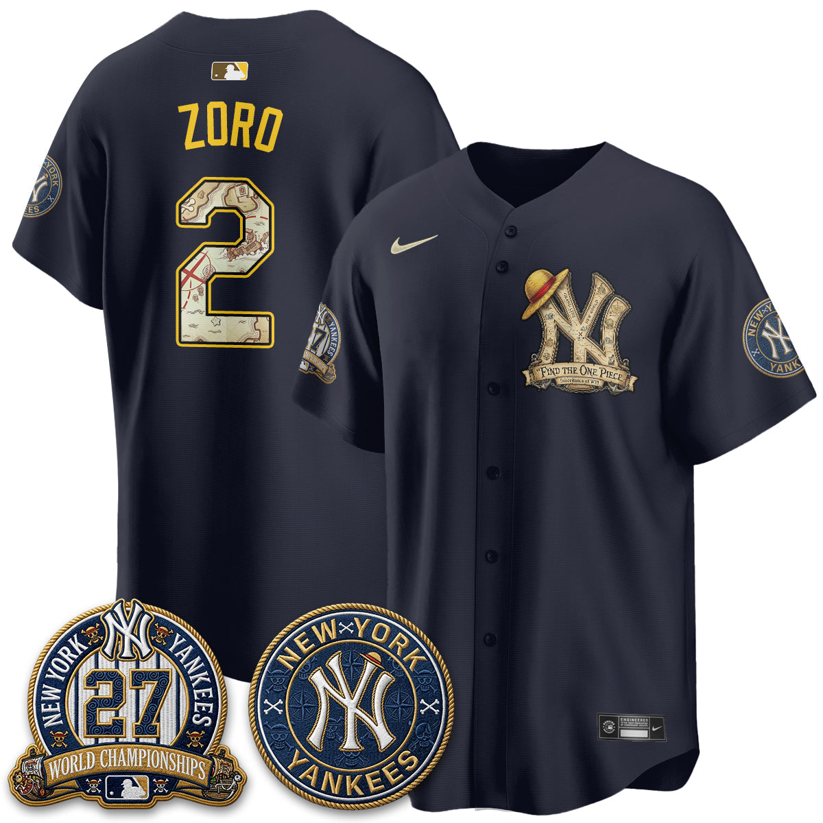 NYY x OP Japanese Cartoon Limited Jersey -  Stitched-NQD