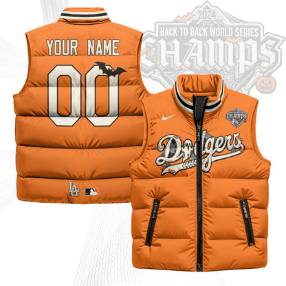 Los Angeles Dodgers Halloween 2026 Unisex Custom Puffer Vest - Printed-NQD