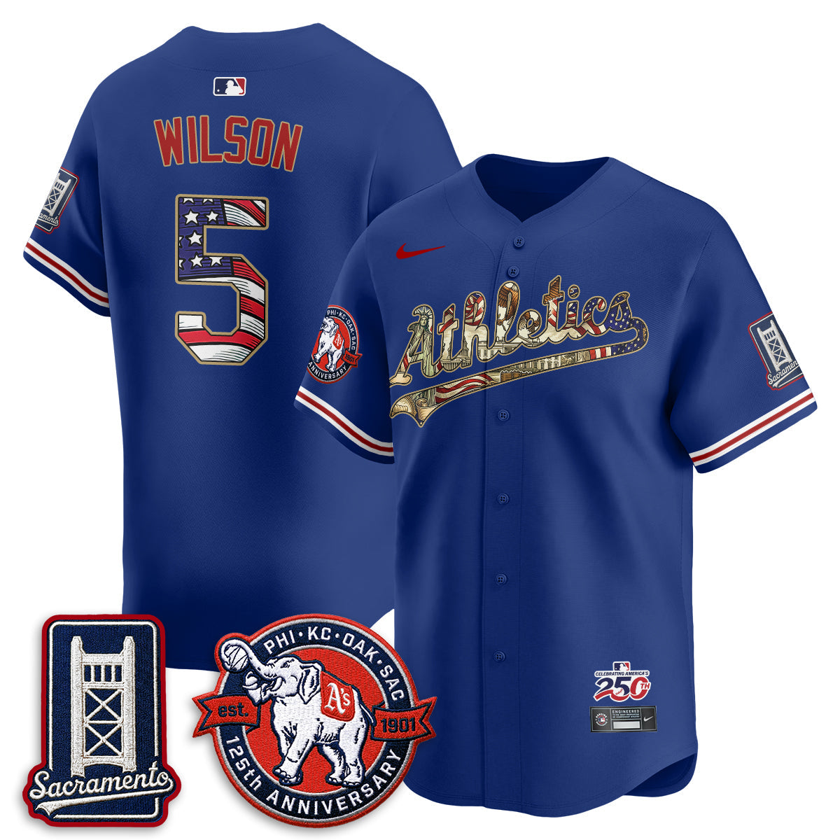 OAK  2026 Independence Day USA Vapor Jersey - Stitched-NQD