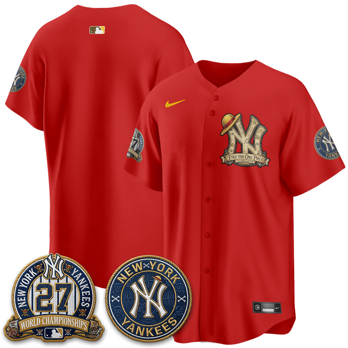 NYY x OP Japanese Cartoon Limited Jersey -  Stitched-NQD