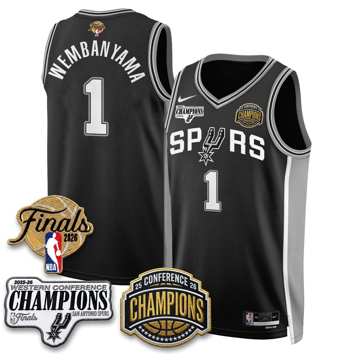 SAS 2026 NBA Western Conference Champions Vapor Jersey - Stitched-NQD