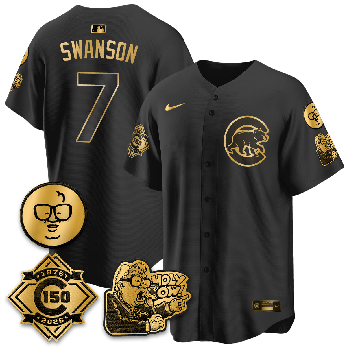 CHC 150th Anniversary Harry Caray Holy Cow Vapor Premier Limited Jersey - All Stitched V3