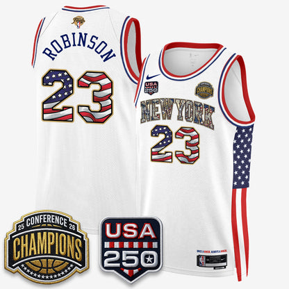 NYK 2026 NBA Eastern Conference Champions x Fourth of July Vapor Jersey - Stitched-NQD