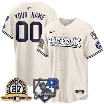 NYY The Bronx 2026 Jackie Robinson Day Vapor Limited Custom Jersey - All Stitched