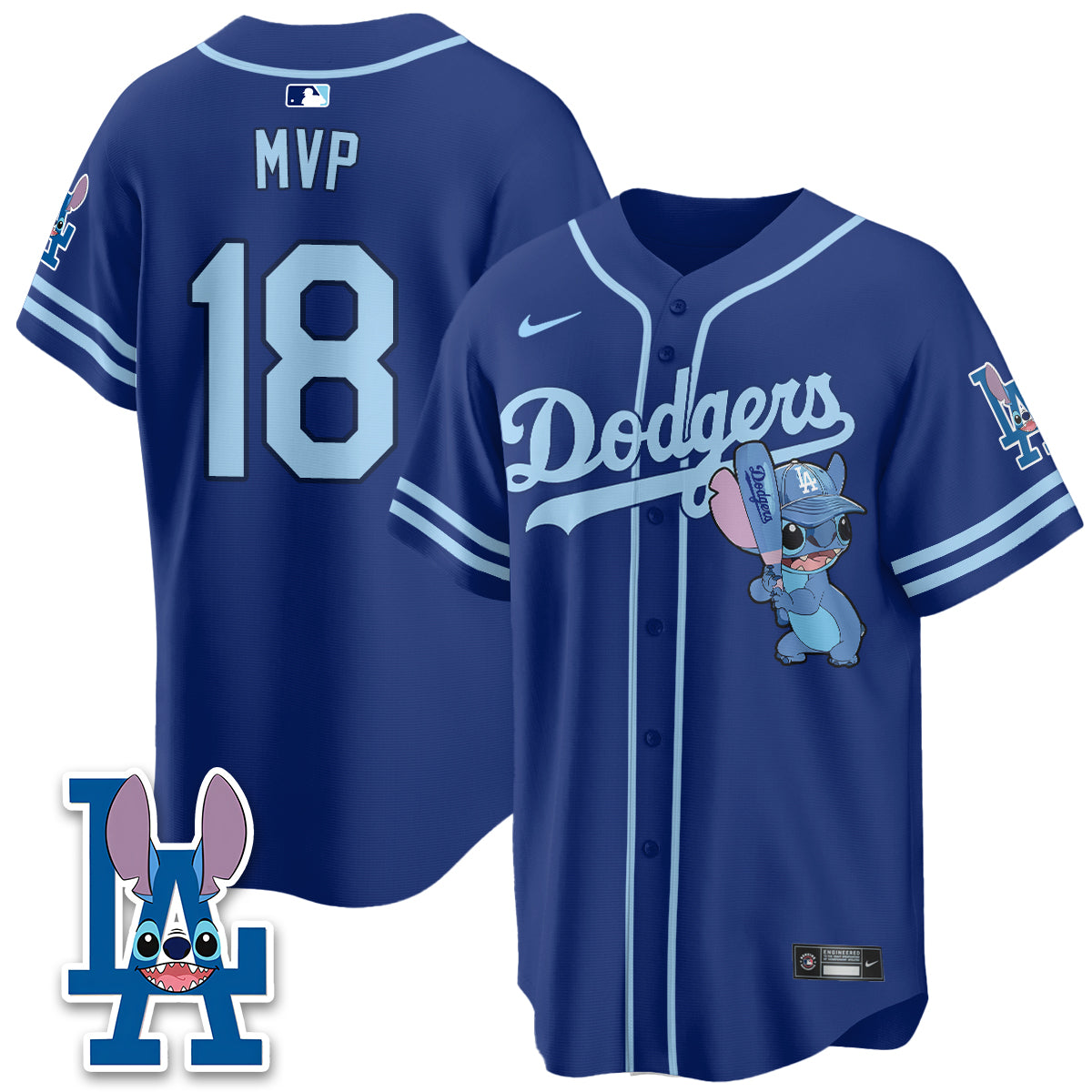 Los Angeles Dodgers x Blue Alien Edition Vapor Jersey - Stitched