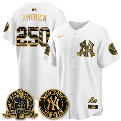 NYY Fourth of July USA Vapor Limited Jersey - Stitched-NQD