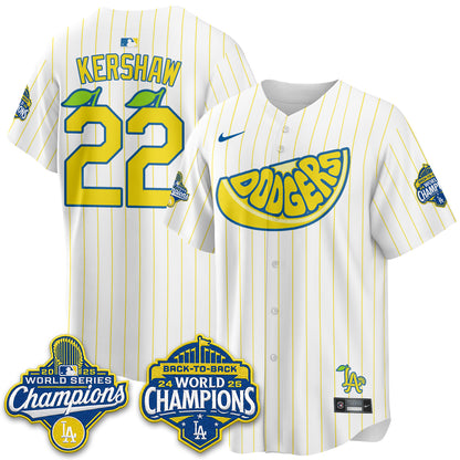 Los Angeles Dodgers Lemonade Collection Vapor Jersey - Stitched