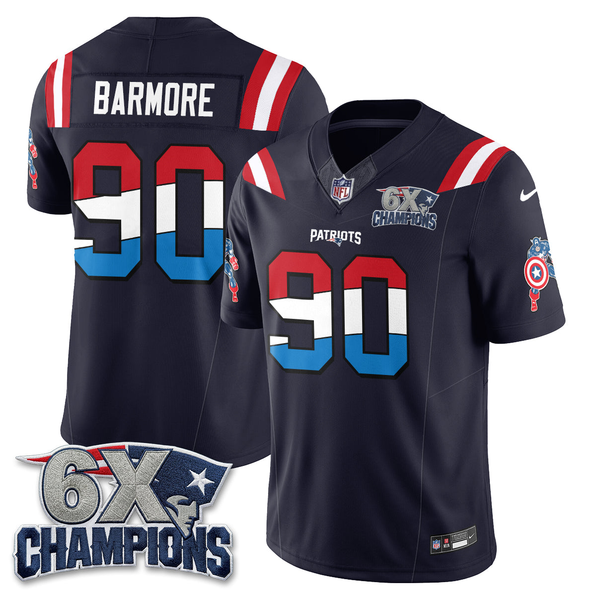 New England Patriots x Vibranium Shield Edition Vapor Jersey V2 - Stitched
