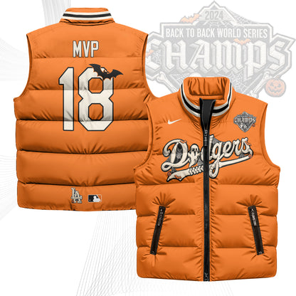Los Angeles Dodgers Halloween 2026 Unisex Puffer Vest - Printed-NQD