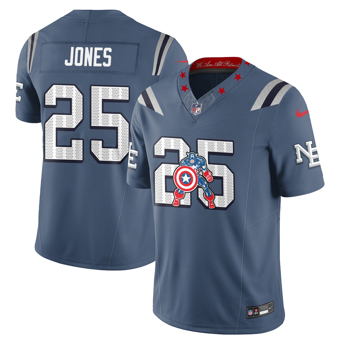 New England Patriots x Vibranium Shield Edition Vapor Jersey - Stitched