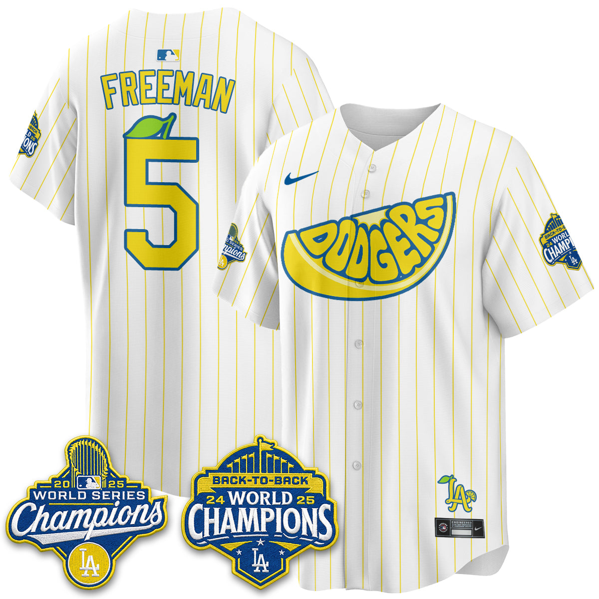 Los Angeles Dodgers Lemonade Collection Vapor Jersey - Stitched