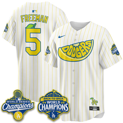 Los Angeles Dodgers Lemonade Collection Vapor Jersey - Stitched