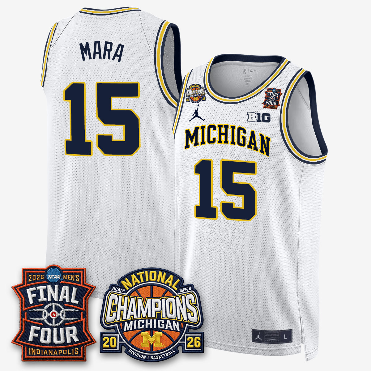 MICH Basketball National Champions Big Text Limited Vapor Jersey - Stitched-NQD