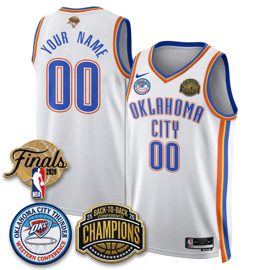 OKC 2026 NBA Western Conference Champions Vapor Custom Jersey - Stitched