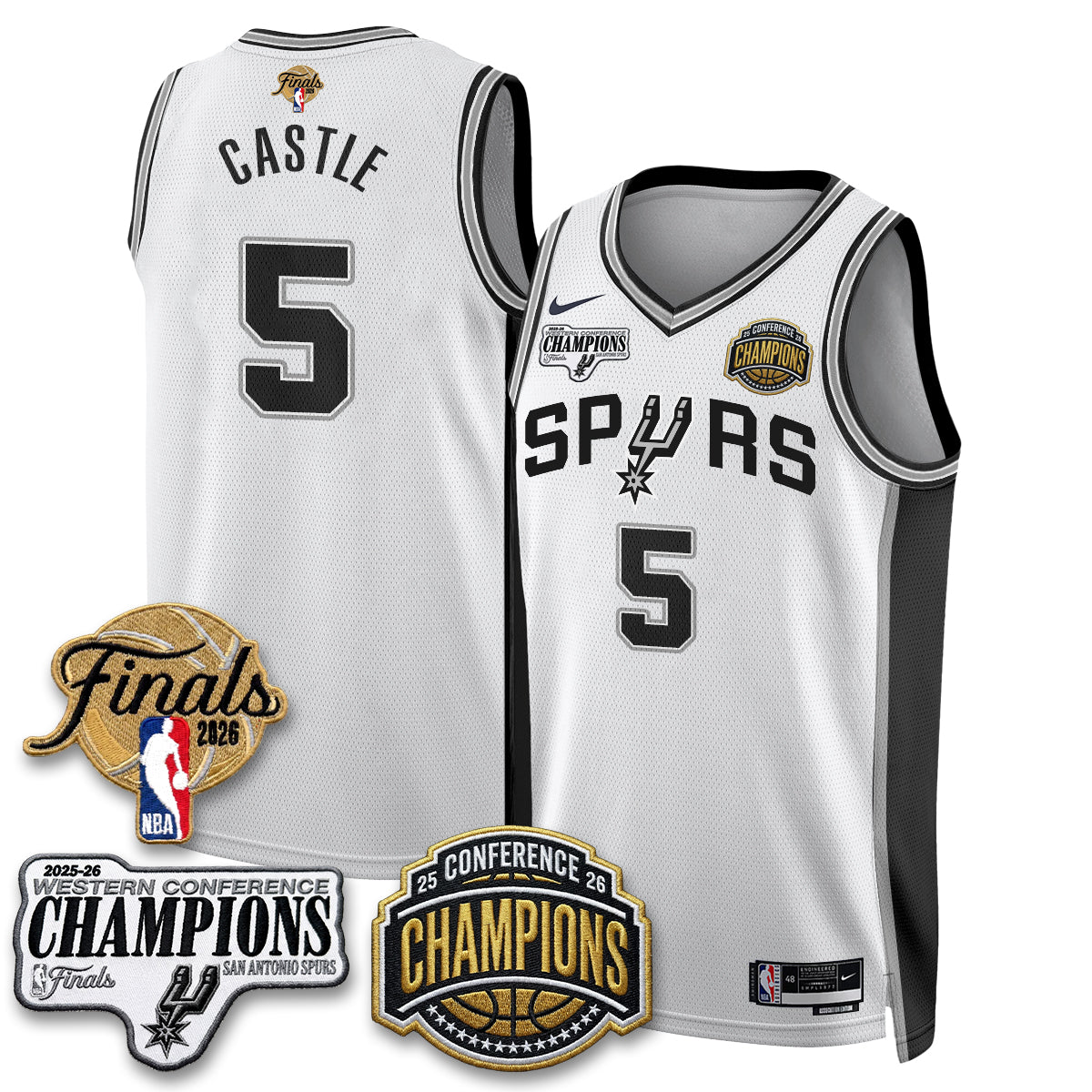 SAS 2026 NBA Western Conference Champions Vapor Jersey - Stitched-NQD