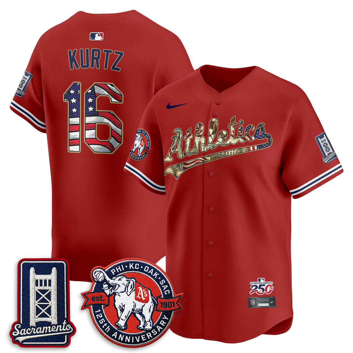 OAK  2026 Independence Day USA Vapor Jersey - Stitched-NQD