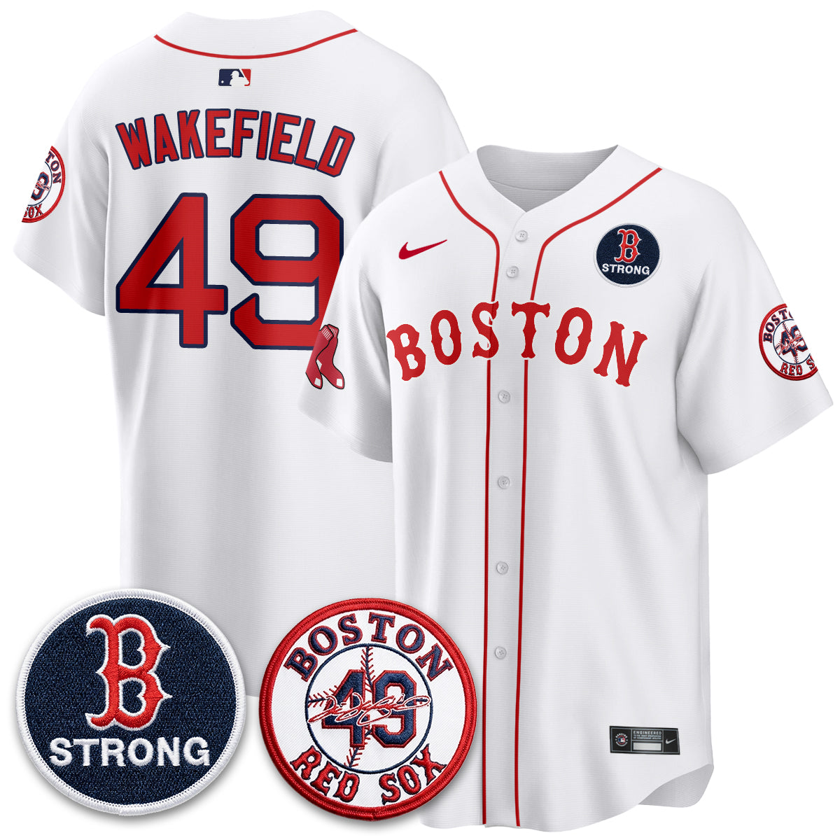 BOS Tim Wakefield Memorial Patch Vaper Premier Limited Jersey - All Stitched V2