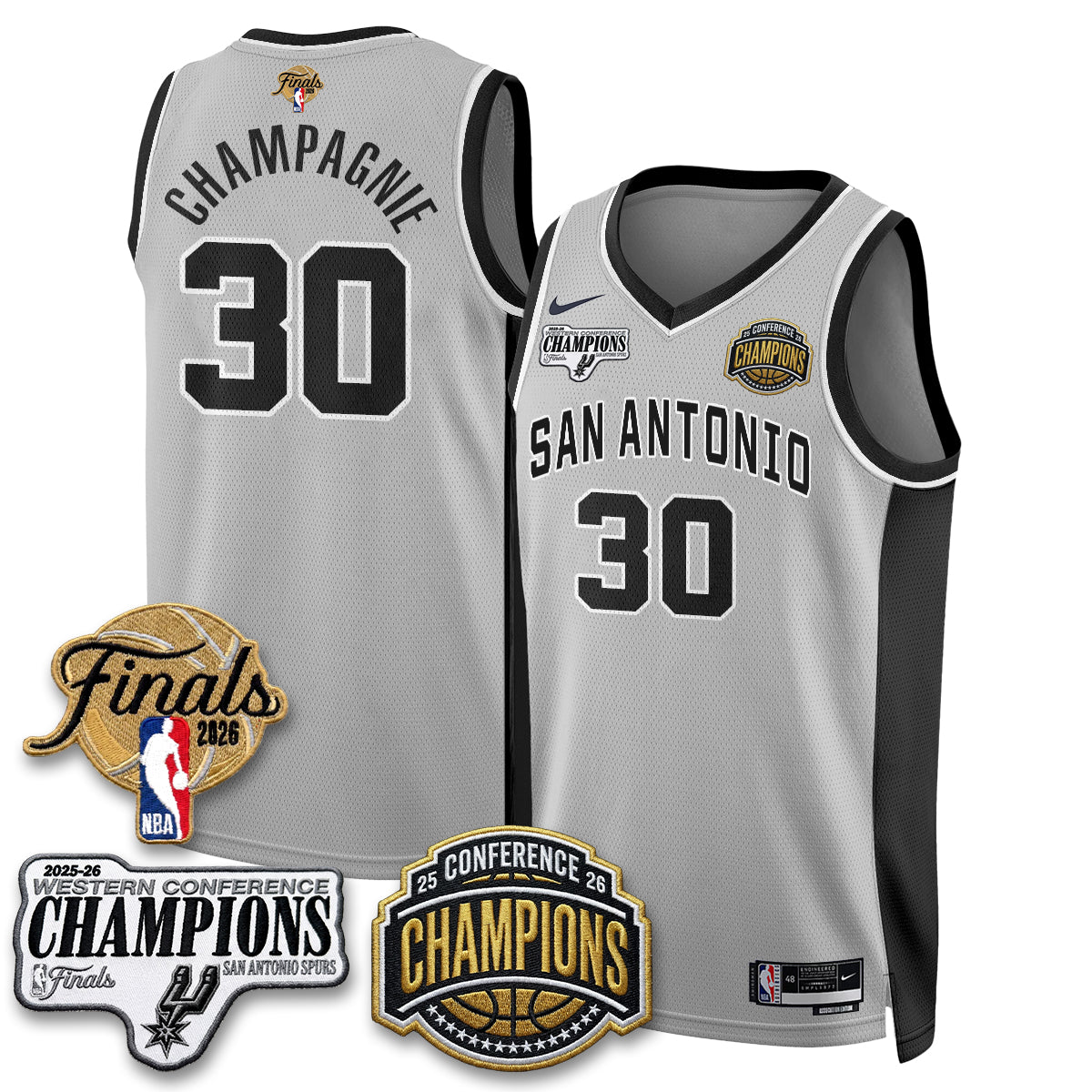 SAS 2026 NBA Western Conference Champions Vapor Jersey - Stitched-NQD