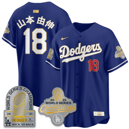 LAD Gold Collection Stadium Vapor Limited Jersey - 9x Champs - All Stitched