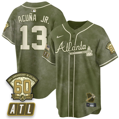 ATL New Era Olive 2026 Armed Forces Day Vapor Limited Jersey - Stitched-NQD