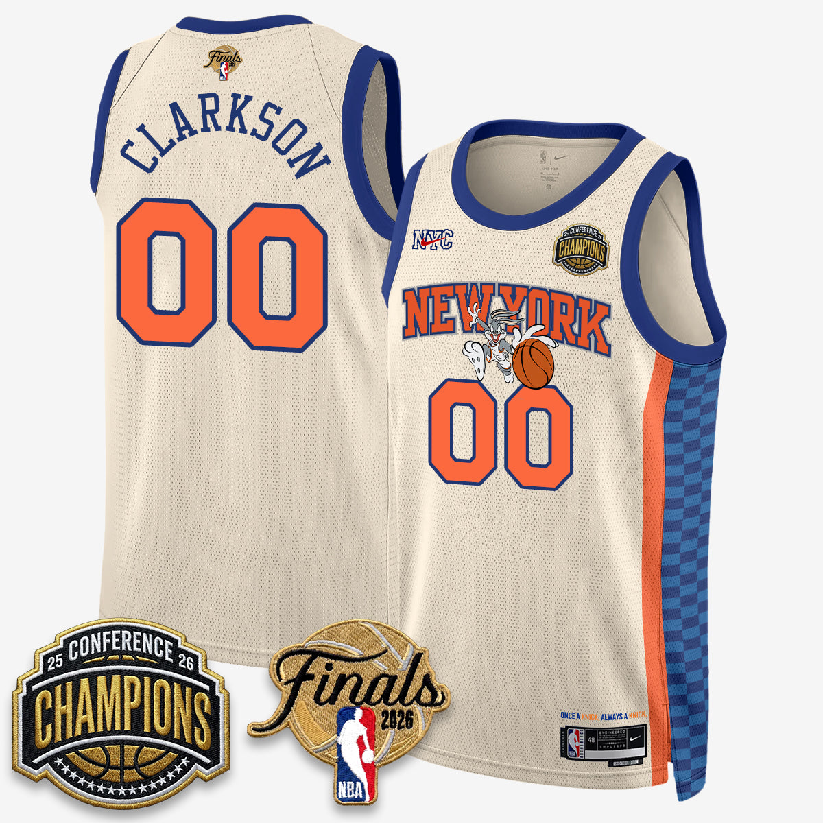 NYK 2026 NBA Eastern Conference Champions x Looney Tunes Vapor Jersey V2- Stitched-NQD
