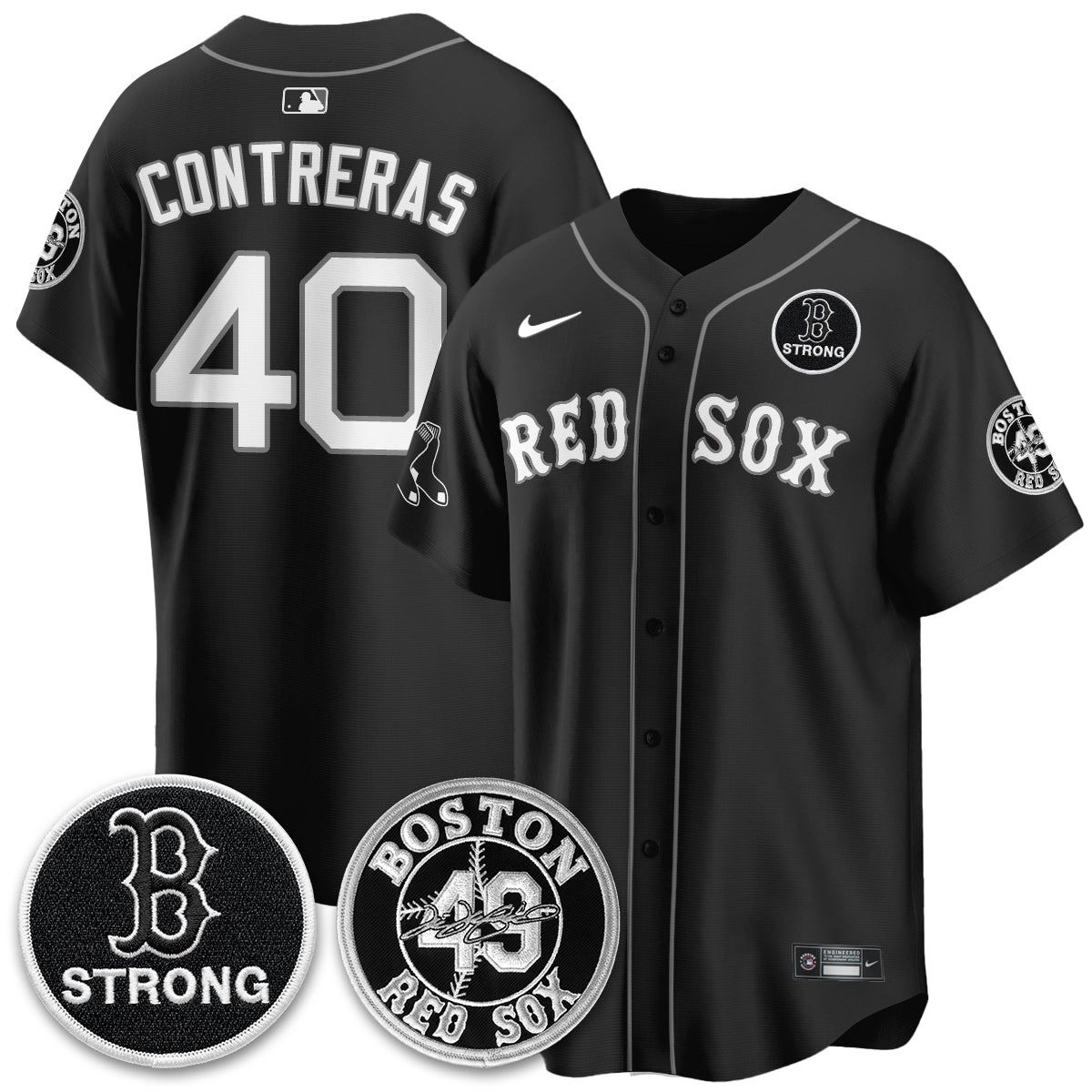 BOS Tim Wakefield Memorial Patch Vaper Premier Limited Jersey - All Stitched V2