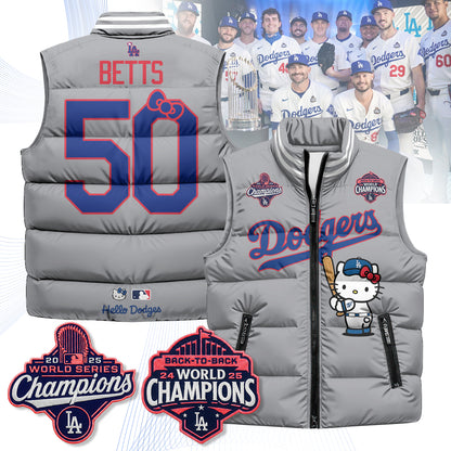 Los Angeles Dodgers Meow KT Edition Unisex Puffer Vest - Printed-NQD