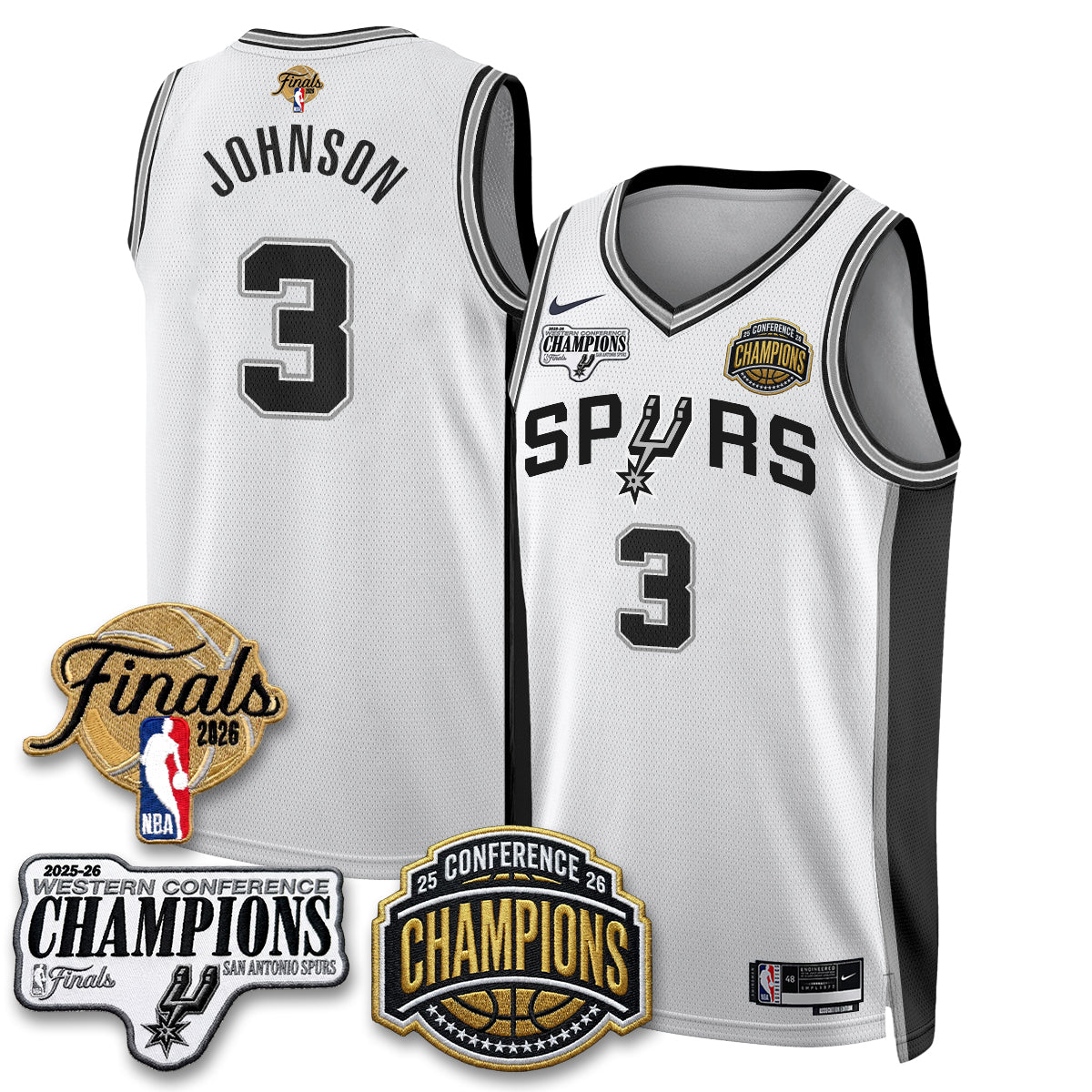 SAS 2026 NBA Western Conference Champions Vapor Jersey - Stitched-NQD