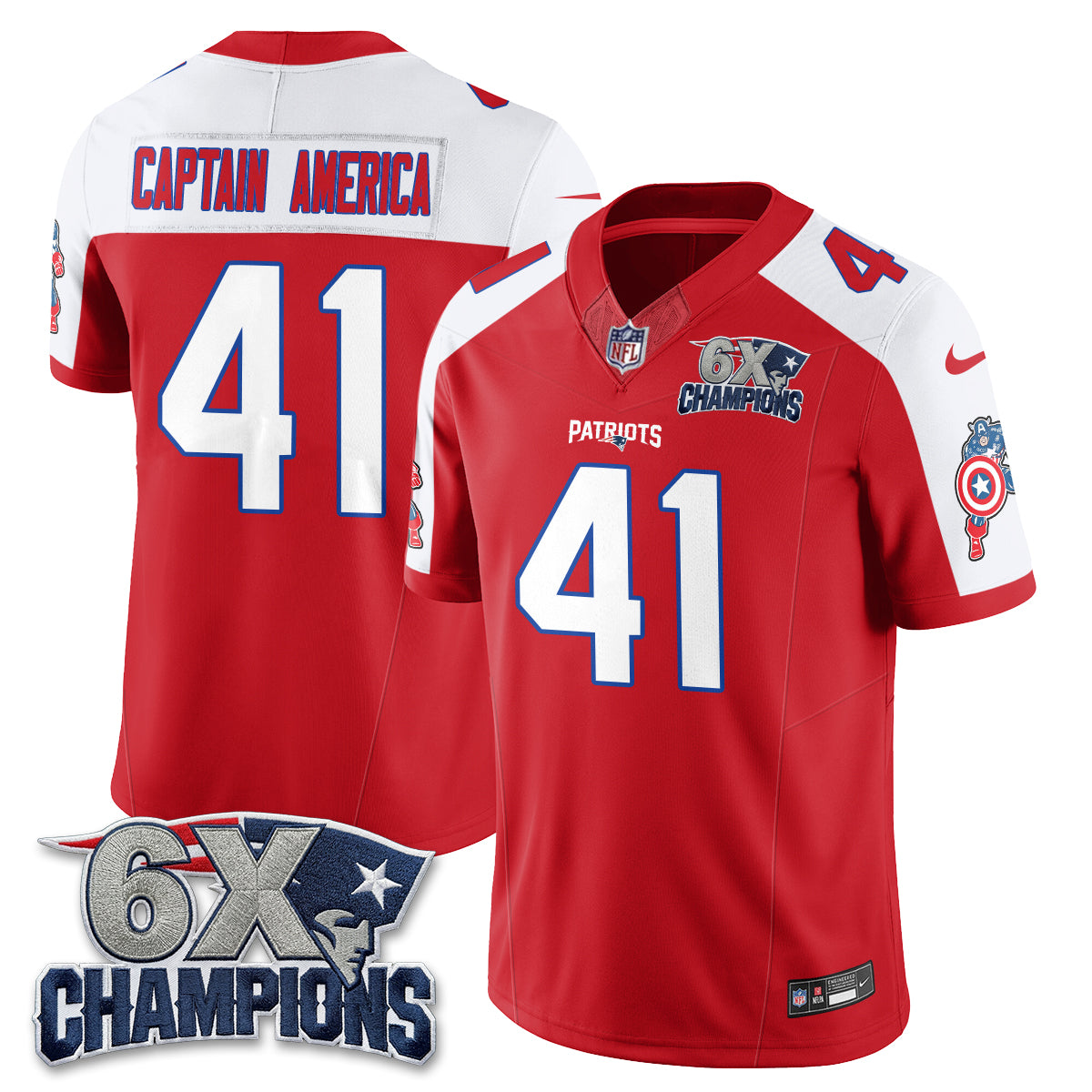 New England Patriots x Vibranium Shield Edition Vapor Jersey V2 - Stitched